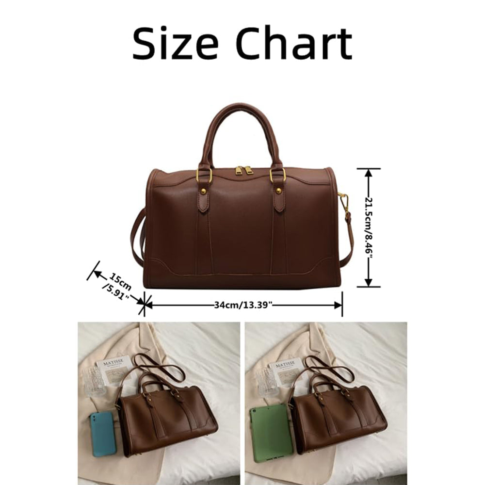 Dollcini Vintage Geantă de umăr – Geantă de mână pentru femei din piele ecologică cu fermoar, curea reglabilă