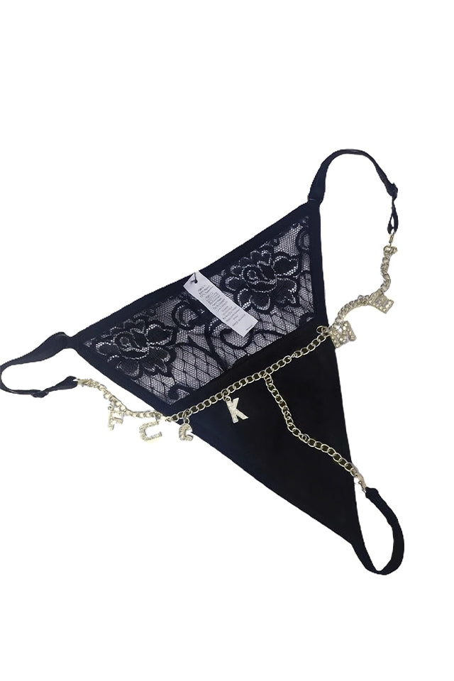 Set de lenjerie intimă sexy din dantelă (include set din dantelă + tanga cu lanț bonus) – perfect pentru ocazii speciale