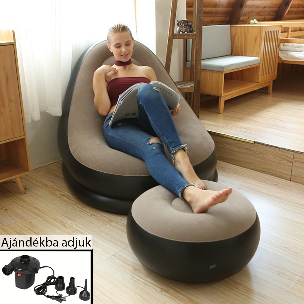 Canapea gonflabilă Dollcini, pentru piscină, material textil de înaltă calitate, respirabilă și confortabilă