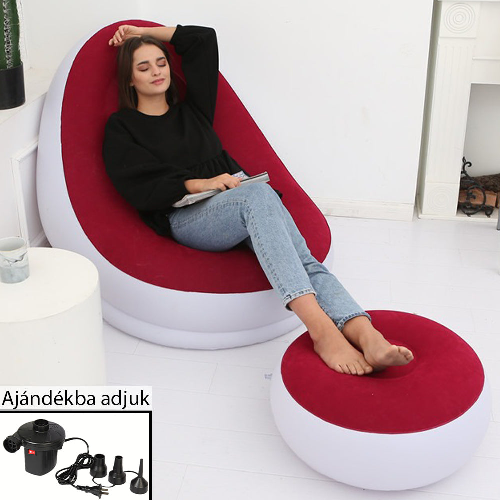 Canapea gonflabilă Dollcini, pentru piscină, material textil de înaltă calitate, respirabilă și confortabilă