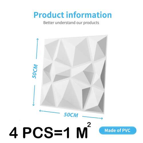 Dollcini Otthon 3D PVC Panou de Perete – Decorațiune Modernă cu Model Geometric
