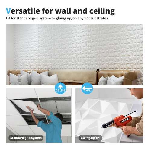 Dollcini Otthon 3D PVC Panou de Perete – Decorațiune Modernă cu Model Geometric