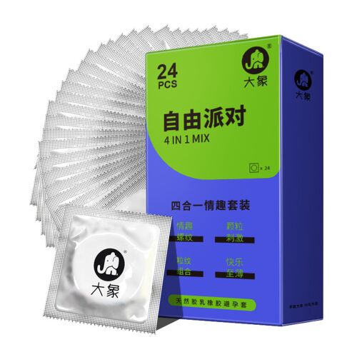 Dollcini Set de prezervative 4 în 1 cu model spiral – Stimulant și subțire, 24 buc