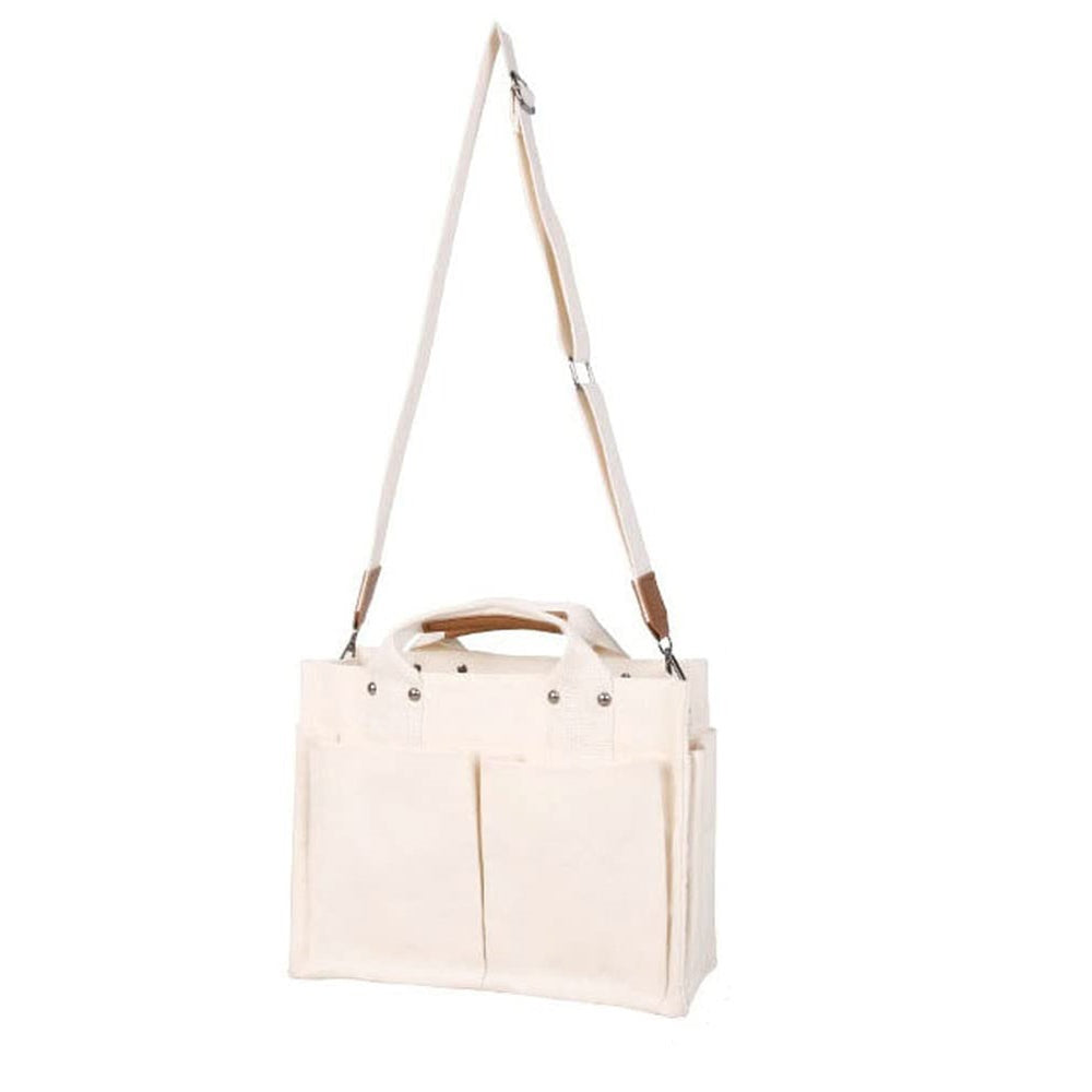 Dollcini Geantă de umăr din bumbac – Ușoară și durabilă, cu mai multe buzunare