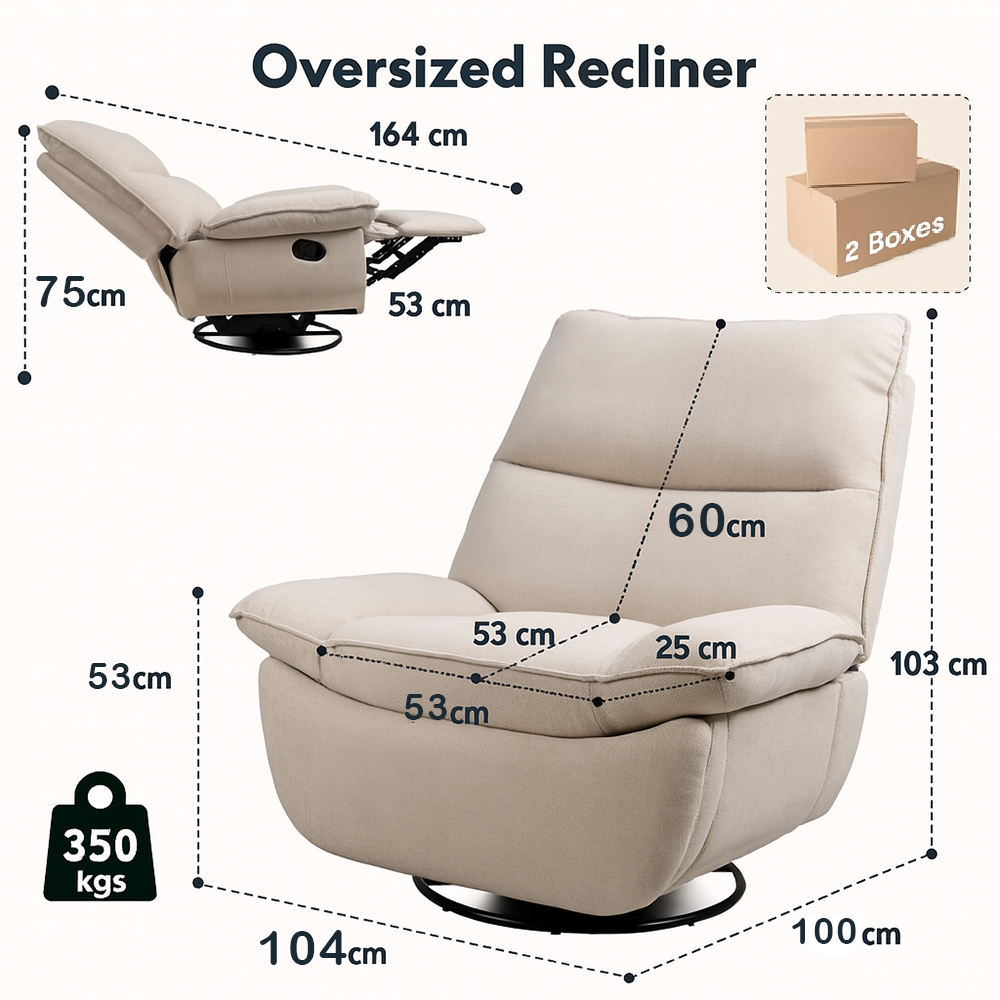 Dollcini Otthon Fotoliu Multifuncțional Reclinabil – 270° Rotativ, Înclinabil și Legănabil