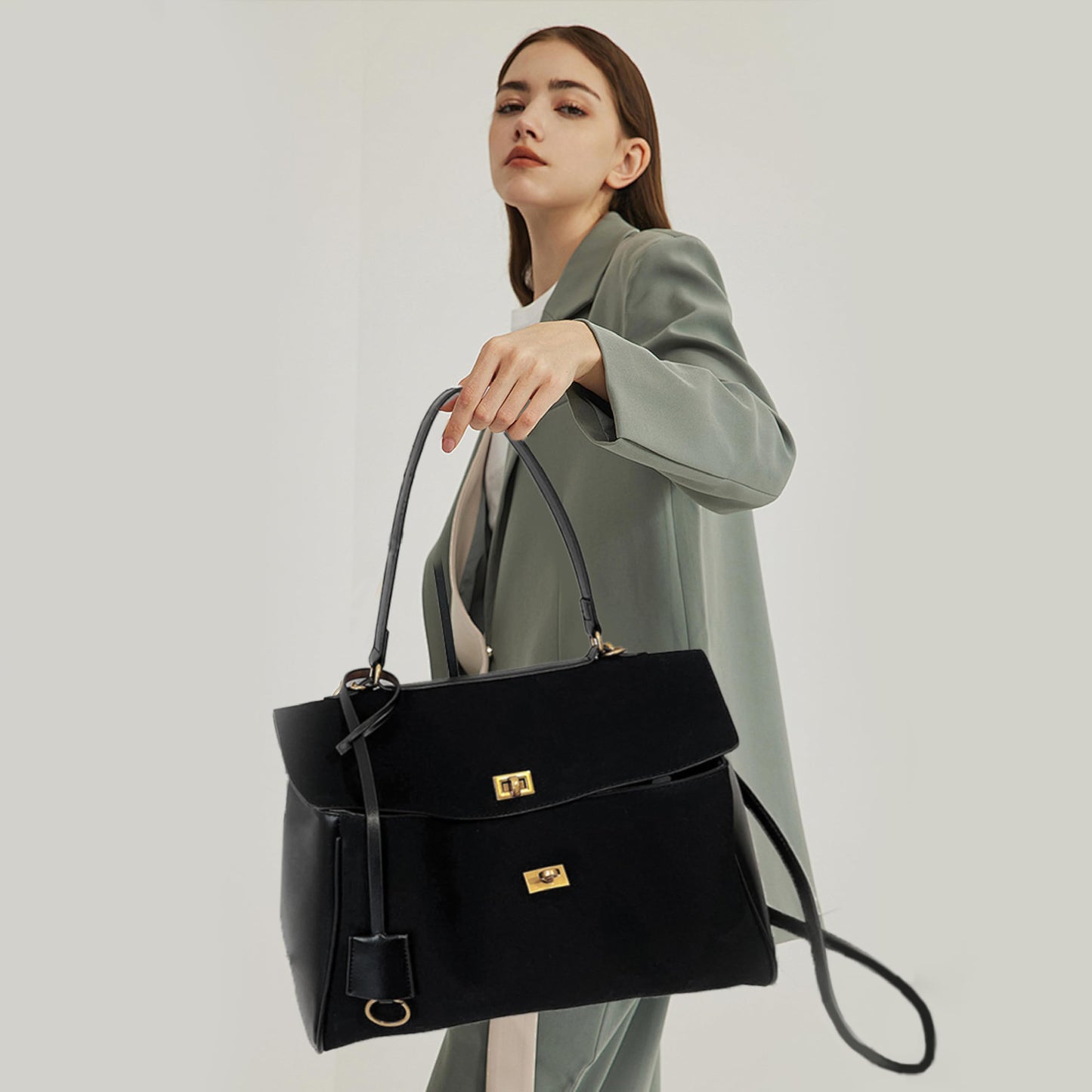 Dollcini Modern Knight geantă pentru femei, geantă de umăr pentru femei, – Premium tote din piele întoarsă pentru muncă