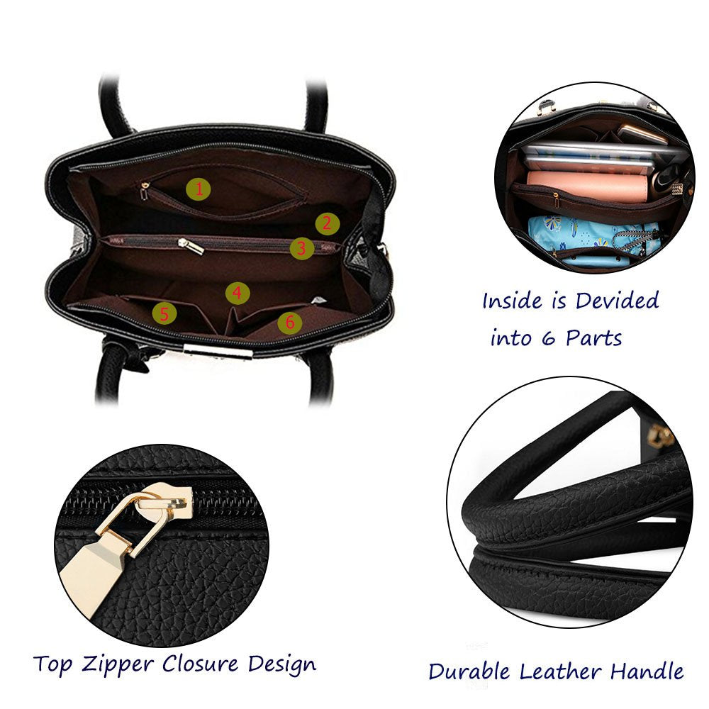 Geantă mare de damă Dollcini din piele PU - Elegantă, impermeabilă, cu buzunare multiple, cu curea detașabilă și accesorii aurii, culori multiple