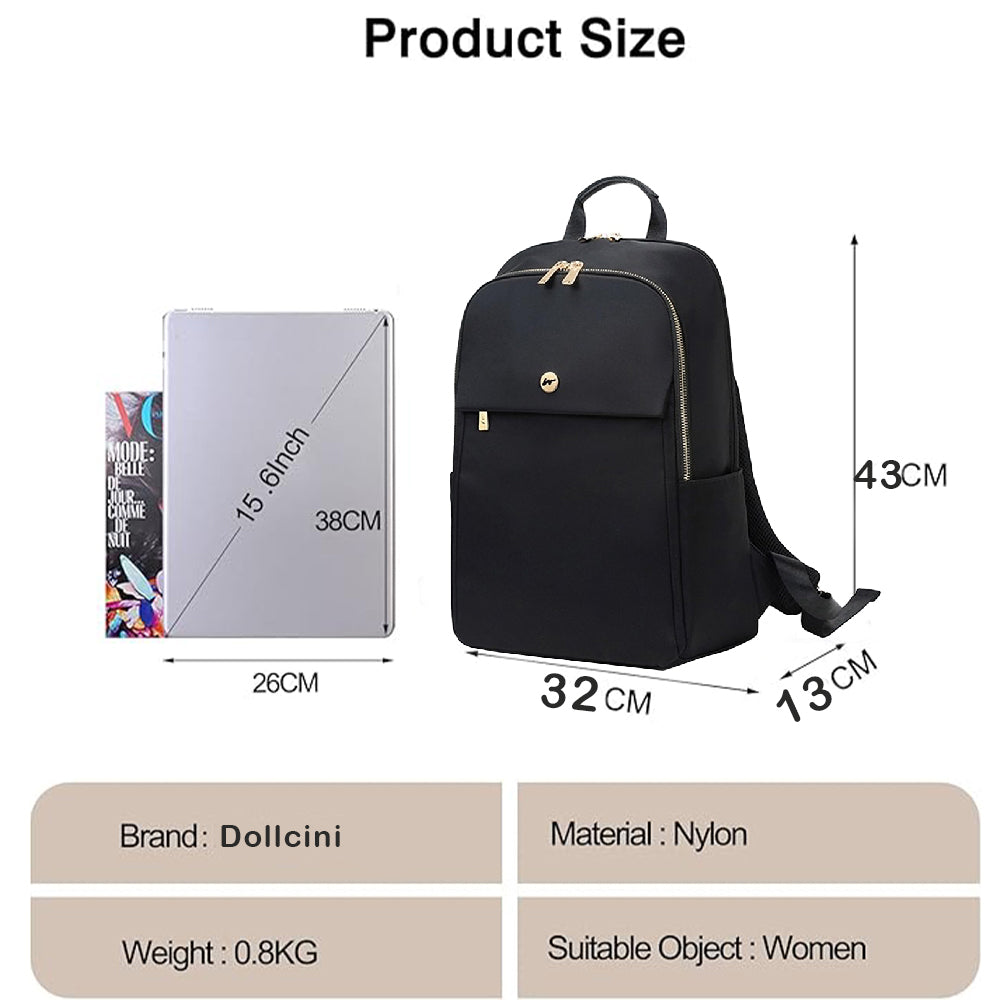 Dollcini Rucsac Laptop pentru Femei – Ergonomic, 15.6”, Pentru Călătorii