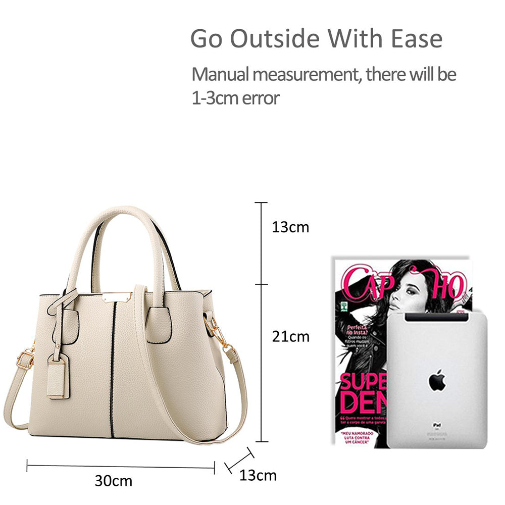 Geantă mare de damă Dollcini din piele PU - Elegantă, impermeabilă, cu buzunare multiple, cu curea detașabilă și accesorii aurii, culori multiple