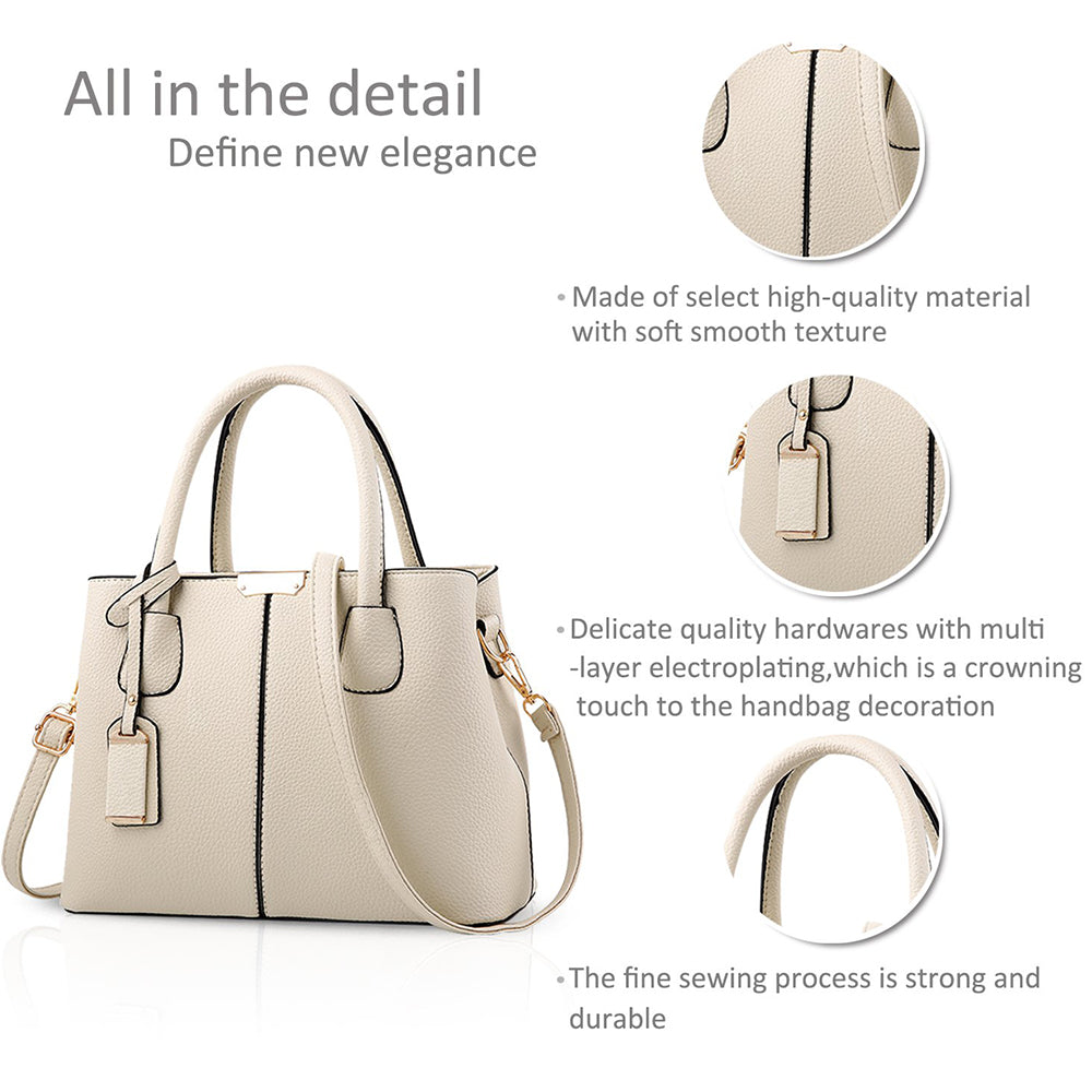 Geantă mare de damă Dollcini din piele PU - Elegantă, impermeabilă, cu buzunare multiple, cu curea detașabilă și accesorii aurii, culori multiple