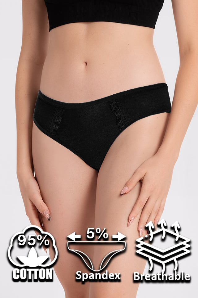 Dollcini, Tanga pentru femei, 95% bumbac + spandex - Multicolor, pachet de 6 bucăți, 34072