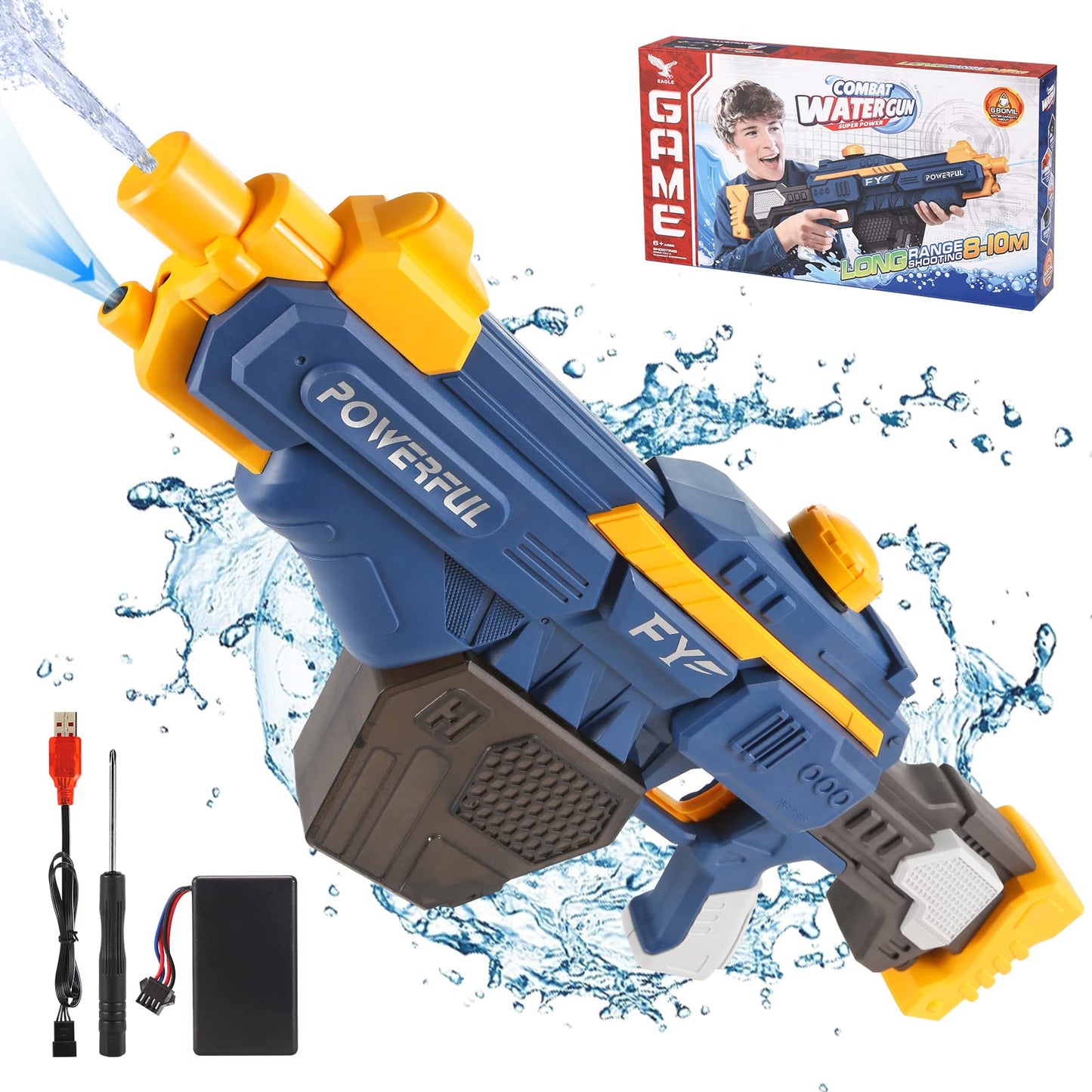 Dollcini, umplător automat de apă pentru pistol cu apă electric, potrivit pentru activități în aer liber de vară, pentru distracție nelimitată