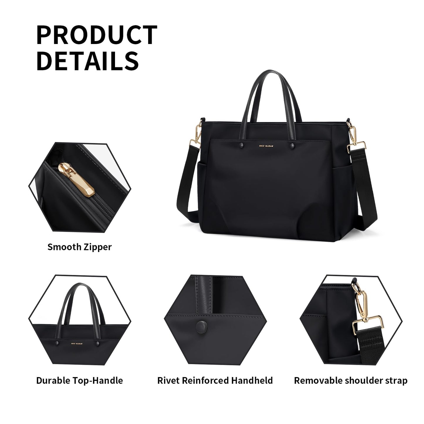 Rucsac pentru laptop Dollcini pentru femei - Geantă de damă impermeabilă, elegantă, cu capacitate mare, suport pentru laptop de 15,6 inci, rucsac ergonomic și elegant pentru călătorii și muncă