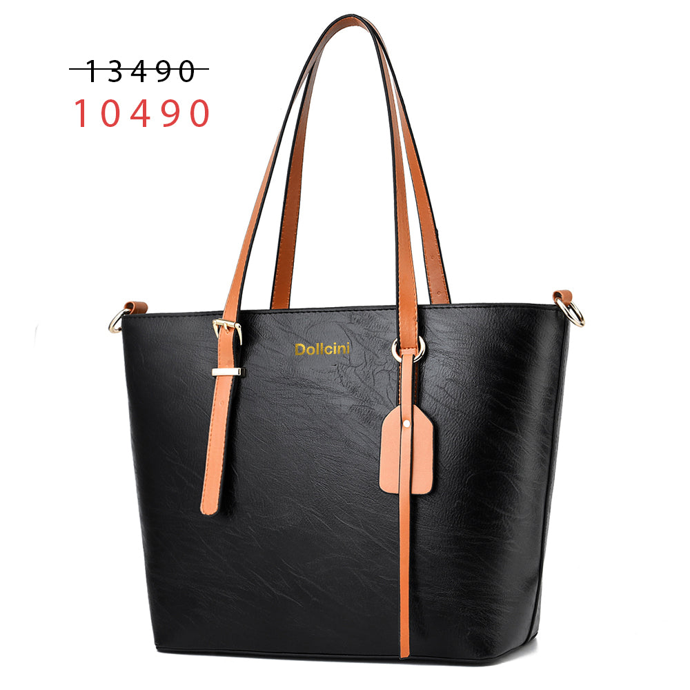 Geantă de mână Dollcini Classic Black, cu capacitate mare, pentru femei - Geantă de umăr elegantă, impermeabilă, din piele PU, pentru serviciu, călătorii, culori multiple