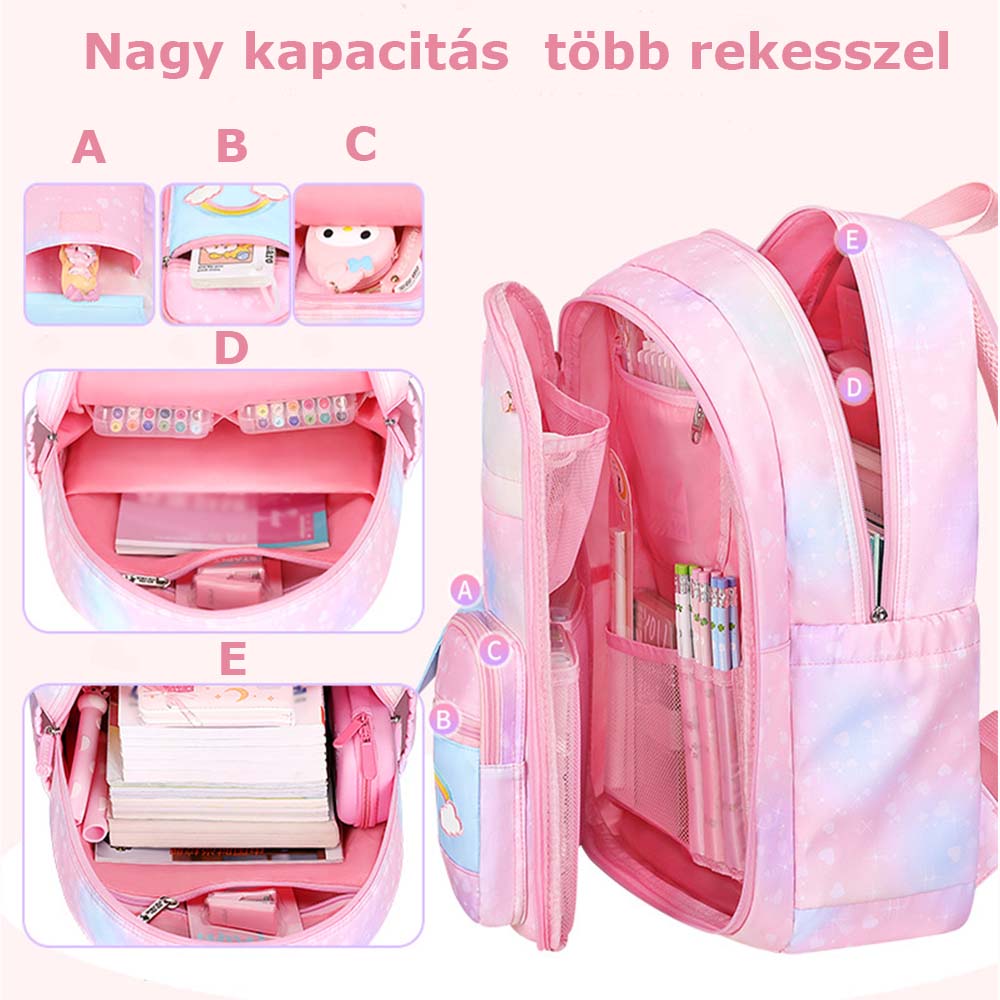 Dollcini, rucsac elegant pentru fete, rucsac drăguț pentru școală, elegant, practic și confortabil