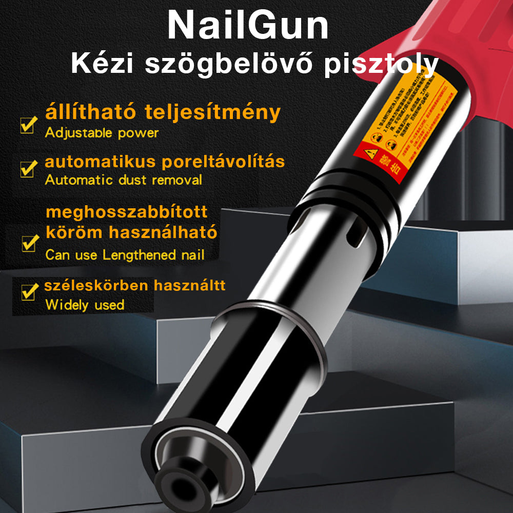 NailGun Pistol manual pentru cuie, 25 mm lungime cui, 16 mm diametru, pentru lemn, pardoseli, fațade, îmbinări pentru acoperiș