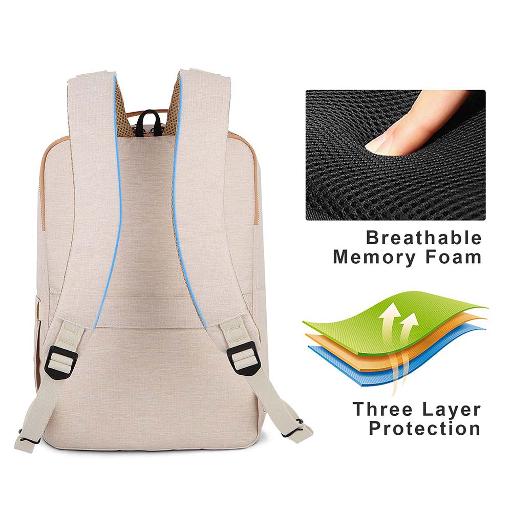 Dollcini Rucsac Laptop Unisex – Ergonomic, pentru Laptop de 15.6”, Rucsac de Călătorie Rezistent la Apă