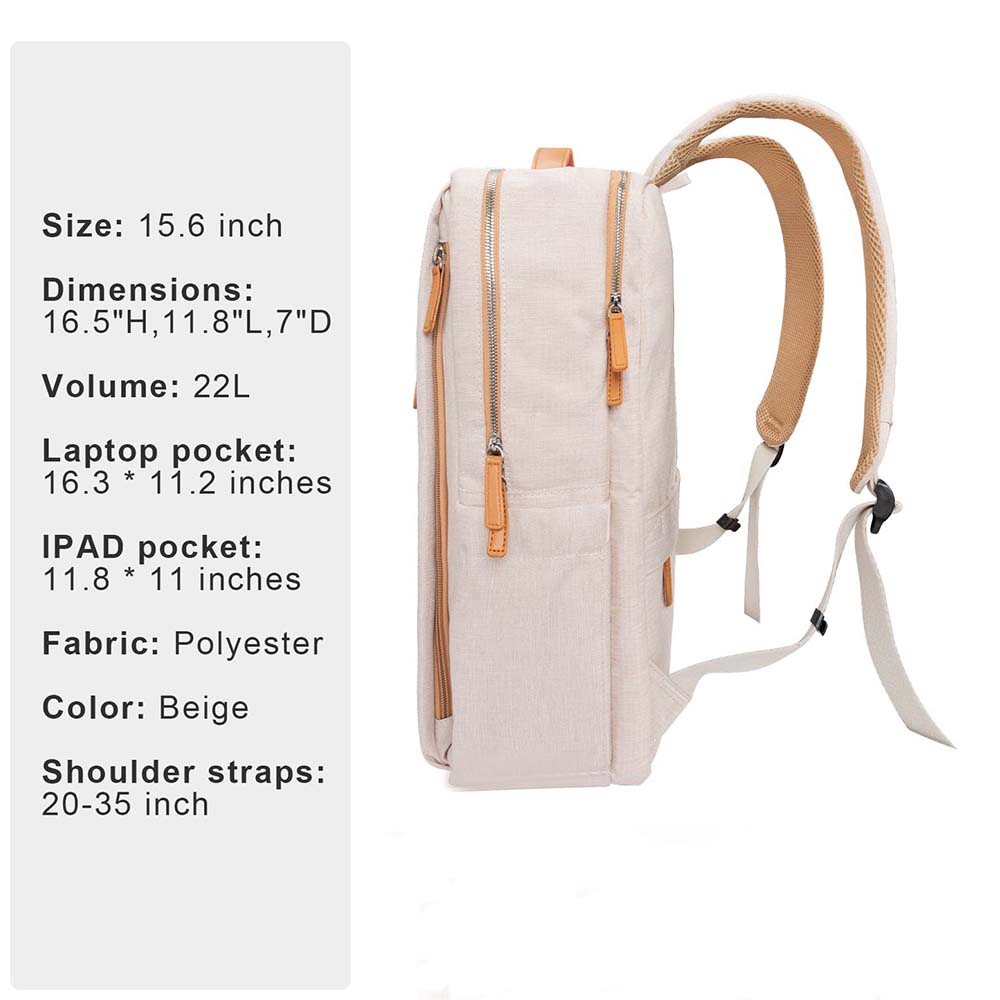 Dollcini Rucsac Laptop Unisex – Ergonomic, pentru Laptop de 15.6”, Rucsac de Călătorie Rezistent la Apă