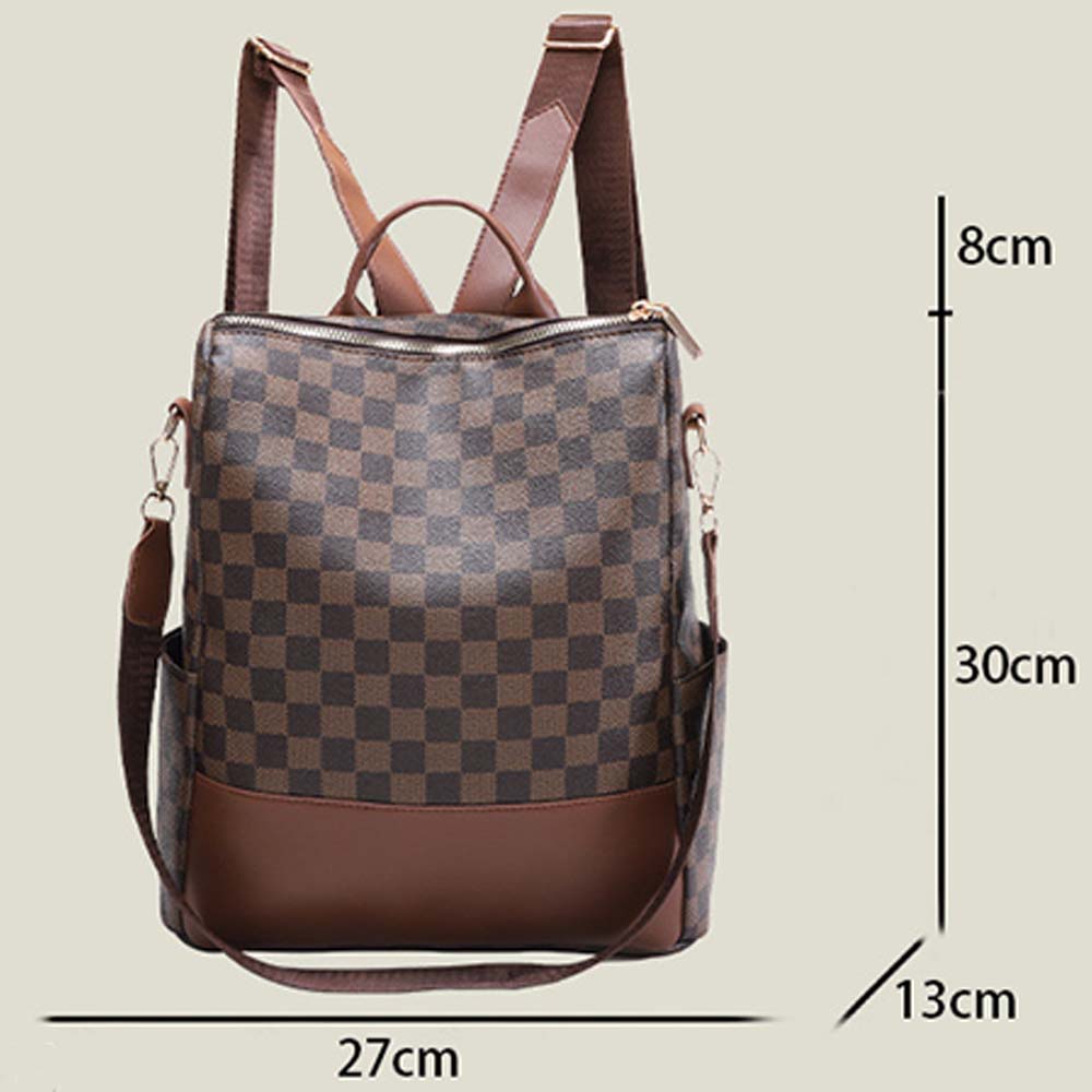 Dollcini Rucsac Damă în Carouri – Geantă la Modă din Piele Ecologică, în Mai Multe Culori