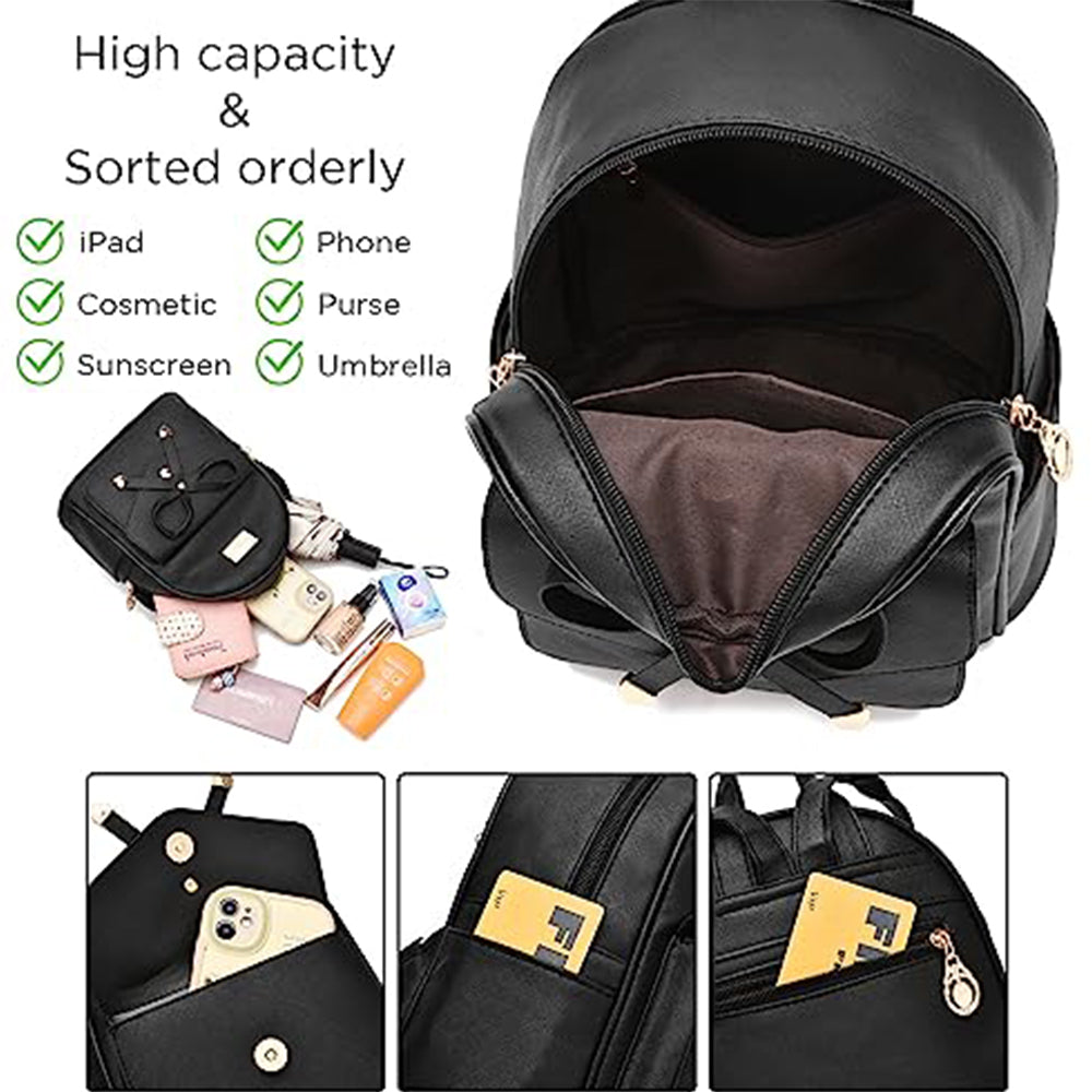 Rucsac Dollcini Mini pentru femei – o geantă elegantă, din piele PU, cu fermoar, compactă și practică pentru utilizare zilnică