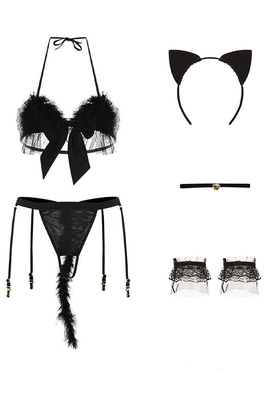Dollcini Body Sexy Pisicuță – Set Lenjerie cu Urechi și Bentita
