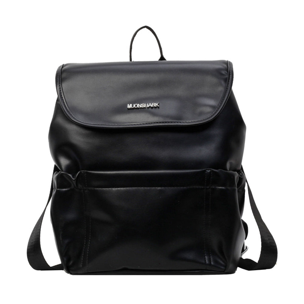 Rucsac Dollcini la modă pentru femei, capacitate mare - curea din piele PU, minimalist, pentru școală, serviciu și călătorii, negru strălucitor