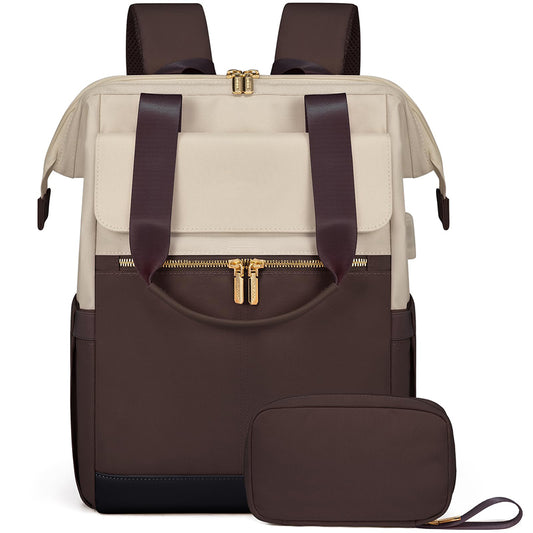 Dollcini Rucsac Laptop pentru Femei – Rucsac de Călătorie Rezistent la Apă, cu Port USB, 2 Piese