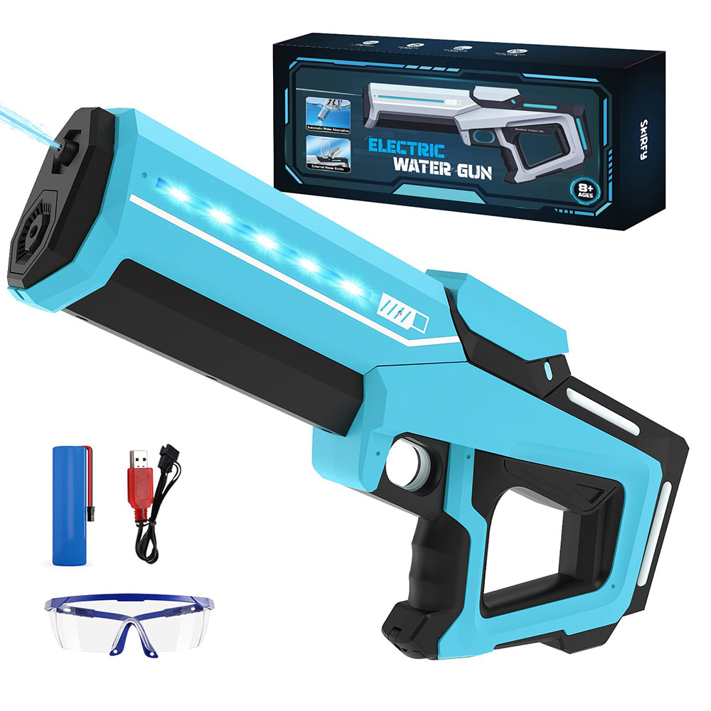Pistol automat cu apă – Impermeabil, cu efecte sonore și luminoase, design SF, reîncărcabil, pentru copii și adulți, pentru piscină și plajă, în mai multe culori