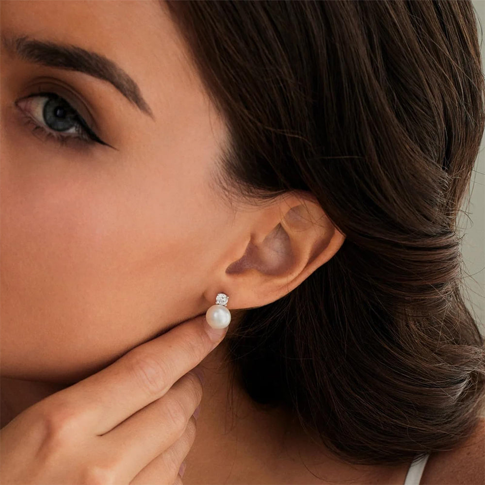 Dollcini Elegance Pearl Cercei – Cercei clasici cu perle și diamante