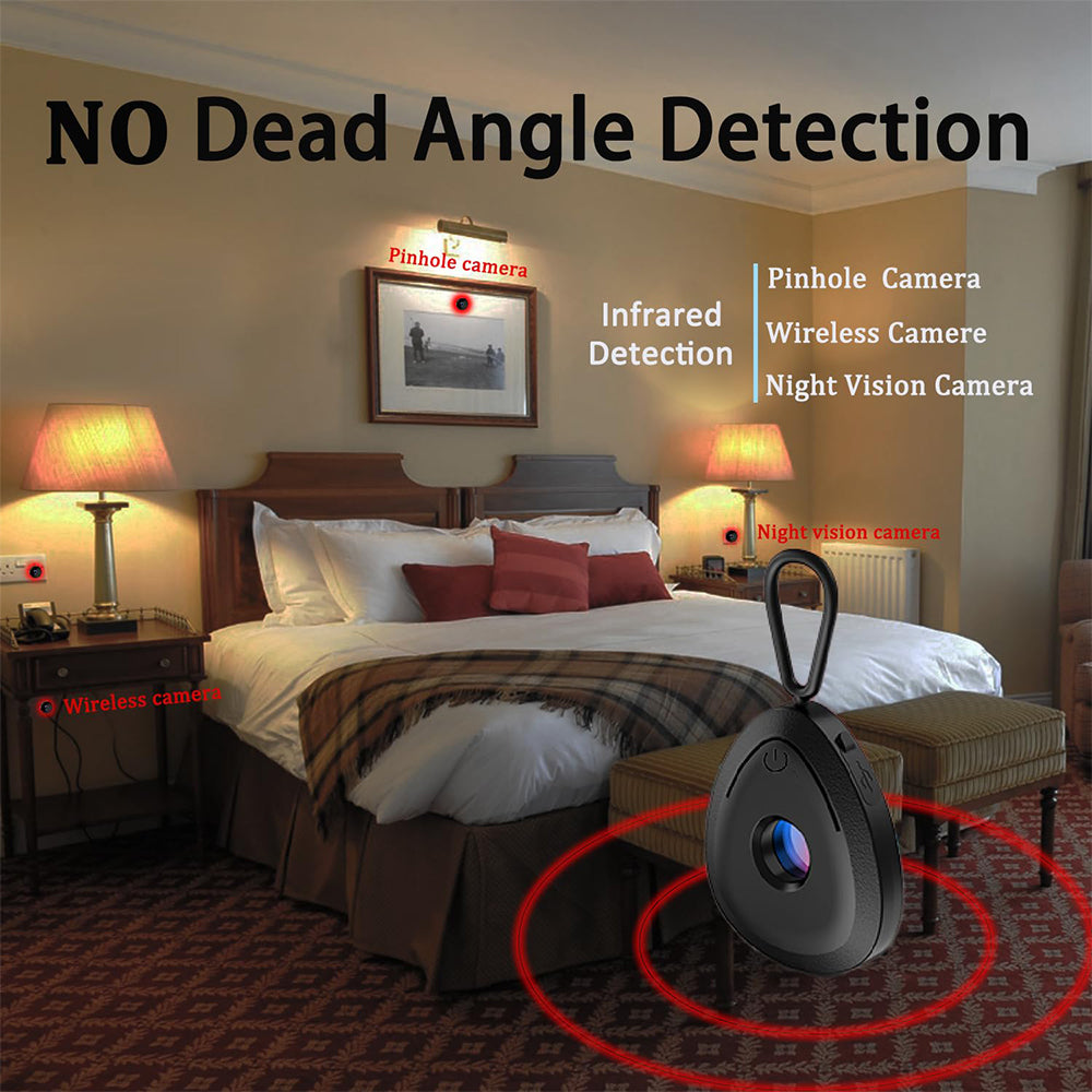 Detector Dollcini Mini cu cameră ascunsă – Compact și portabil, protecție a confidențialității, negru