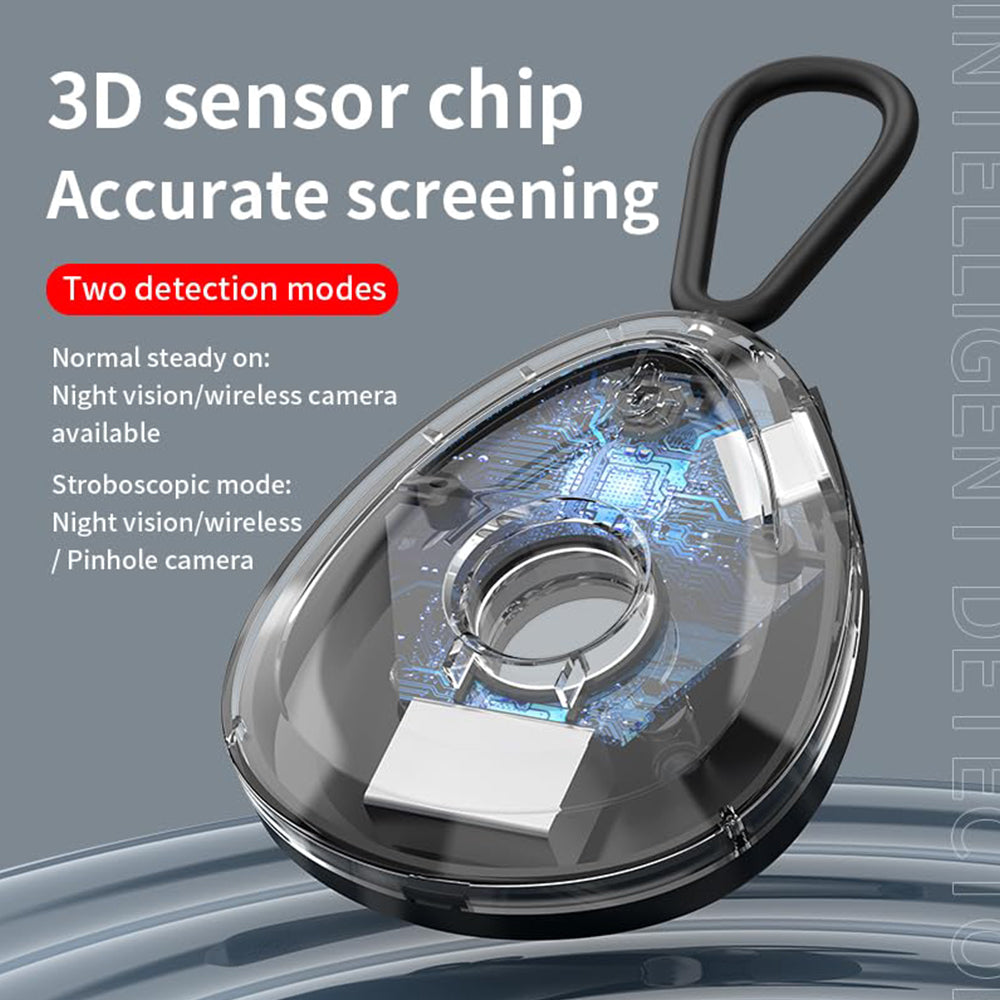 Detector Dollcini Mini cu cameră ascunsă – Compact și portabil, protecție a confidențialității, negru