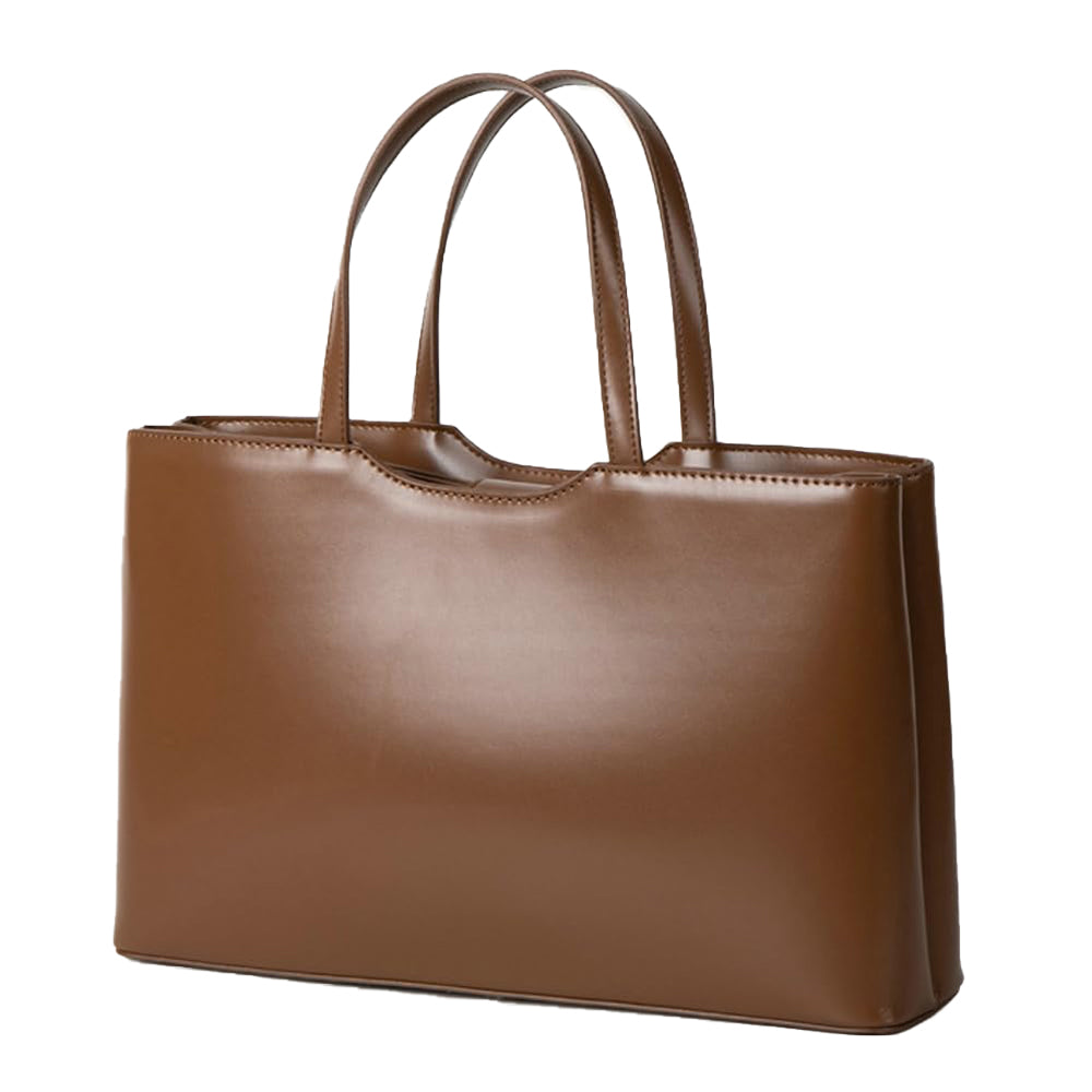 Dollcini Geantă de mână din piele PU pentru femei, geantă de umăr pentru femei – Geantă tote elegantă, mare, în stil minimalist coreean, pentru uz zilnic și la muncă