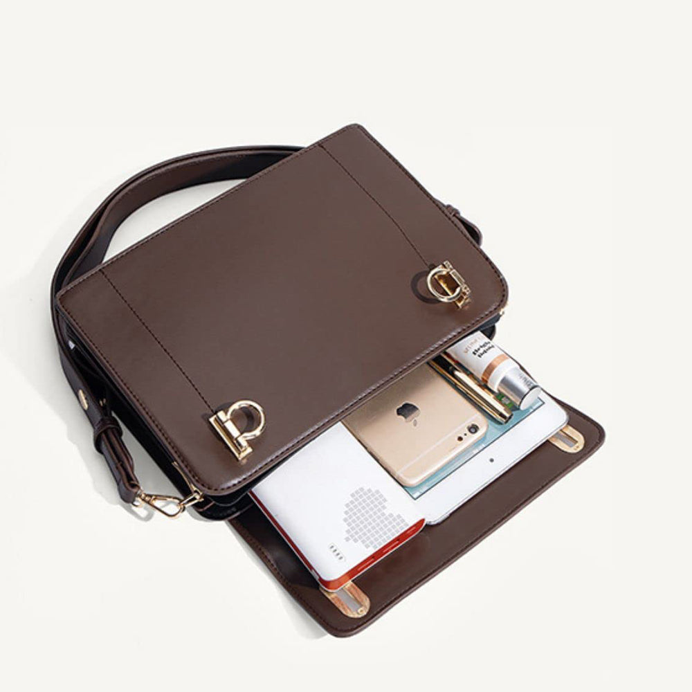 Dollcini Geantă de umăr elegantă pentru femei – Geantă compactă din piele PU pentru uz zilnic