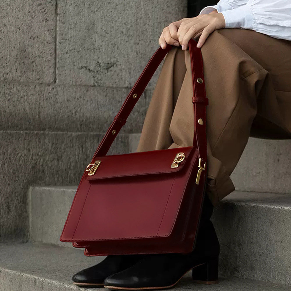 Dollcini Geantă de umăr elegantă pentru femei – Geantă compactă din piele PU pentru uz zilnic