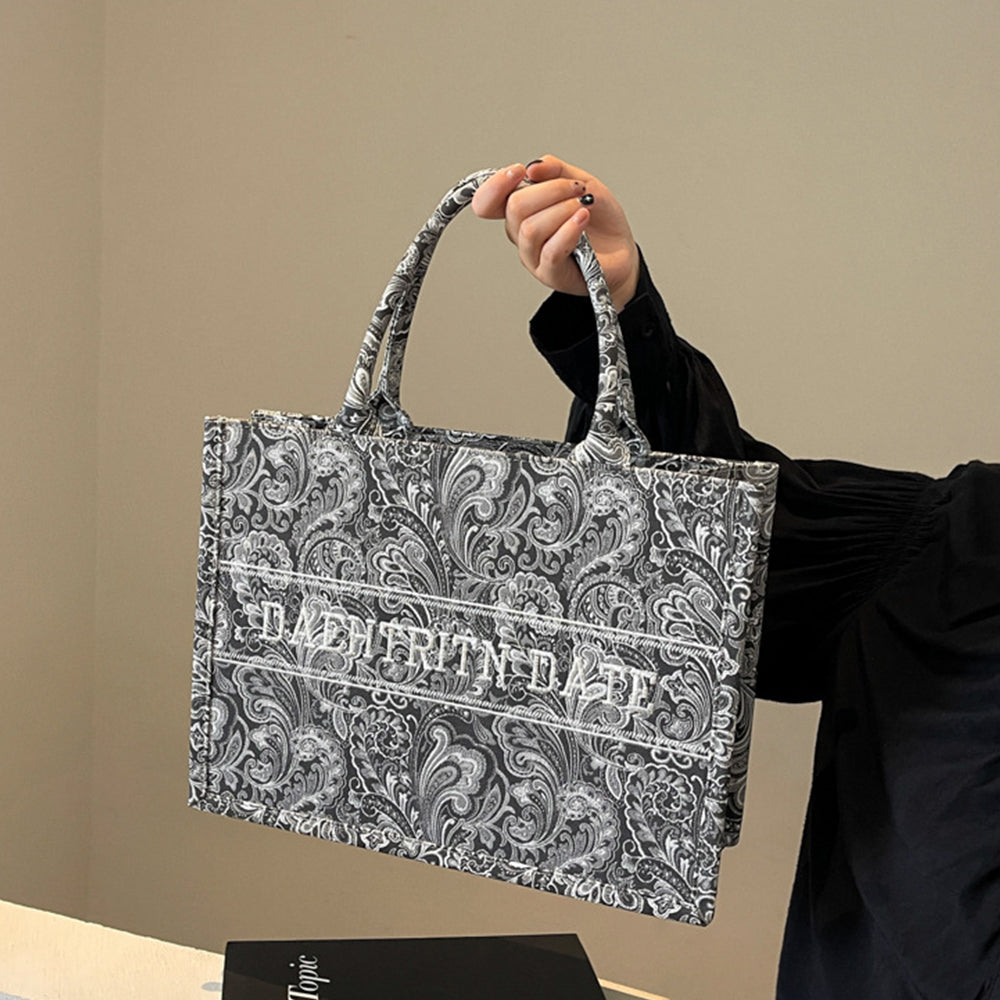 Geantă tote Dollcini mare cu model – geantă de umăr pentru femei cu aspect elegant, pentru utilizare zilnică și călătorii