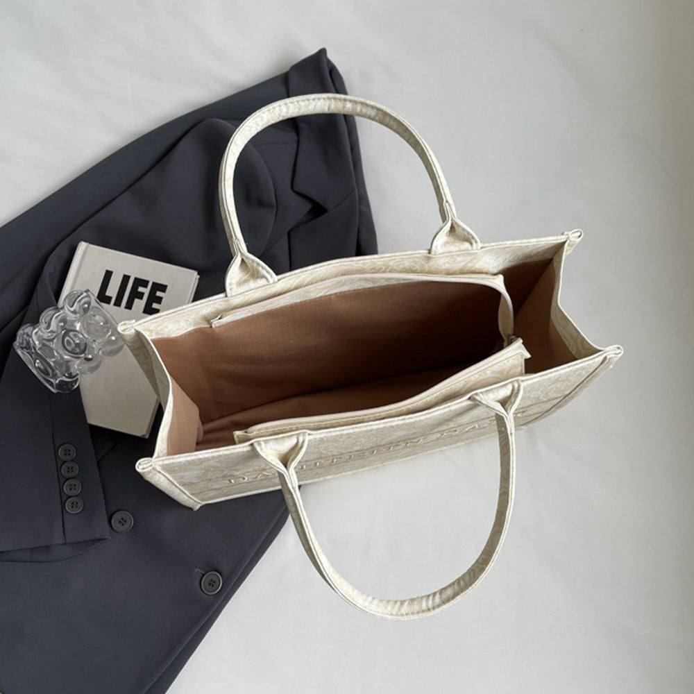 Geantă tote Dollcini mare cu model – geantă de umăr pentru femei cu aspect elegant, pentru utilizare zilnică și călătorii
