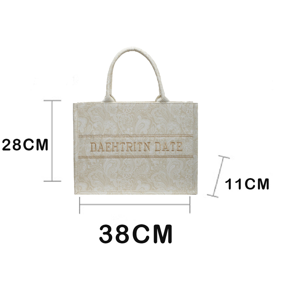 Geantă tote Dollcini mare cu model – geantă de umăr pentru femei cu aspect elegant, pentru utilizare zilnică și călătorii
