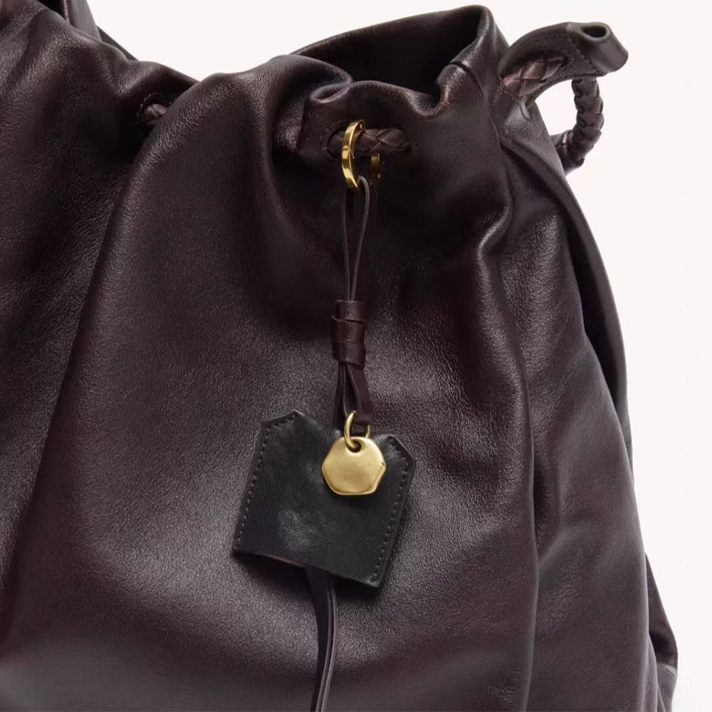 Dollcini Geantă de umăr din piele naturală pentru femei – Geantă tote mare, Eleganță clasică
