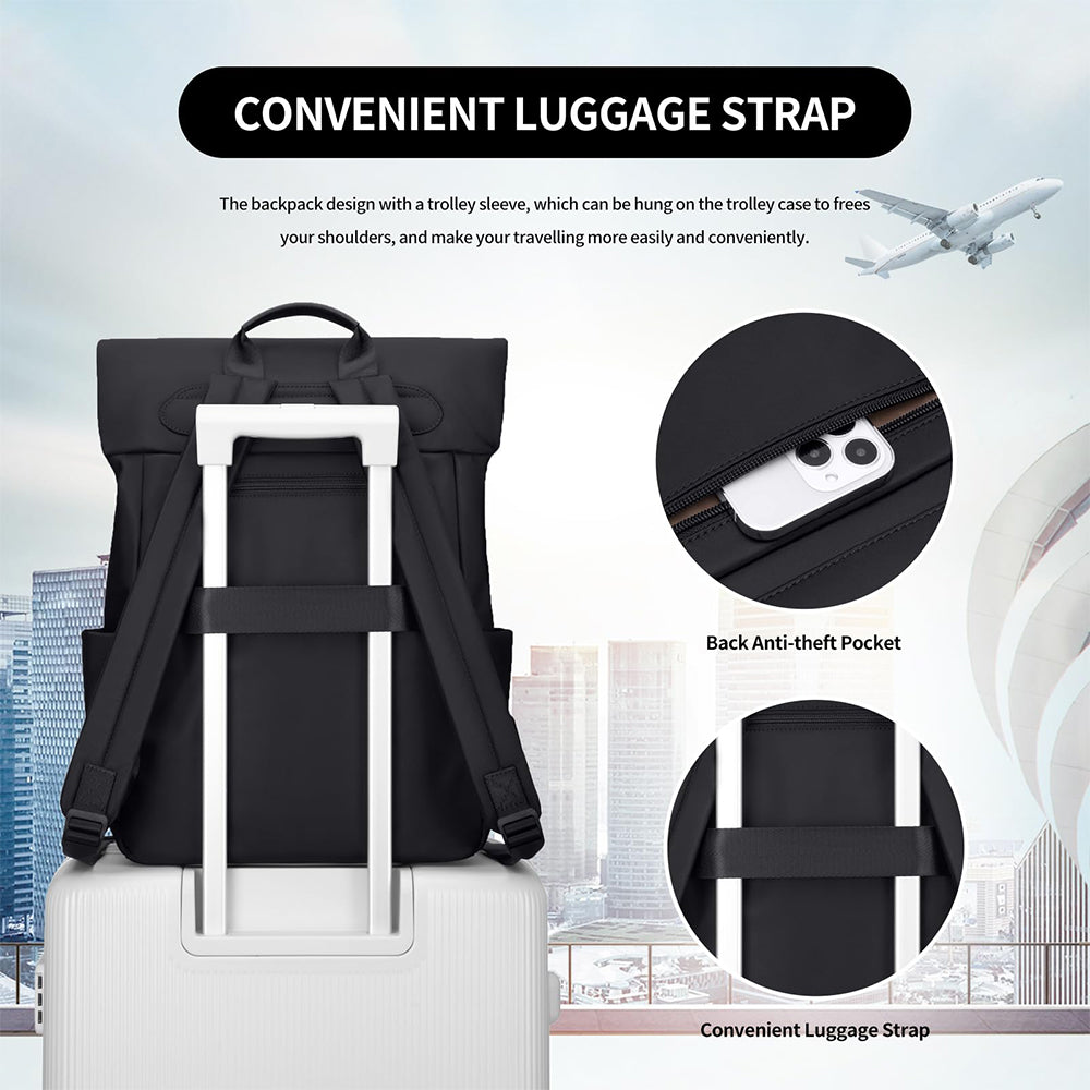 Rucsac pentru laptop Dollcini de mare capacitate pentru femei – impermeabil, elegant, cu mai multe buzunare, pentru călătorii și serviciu