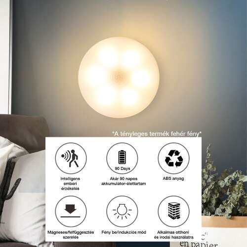 Dollcini Otthon Lampă LED Smart – Cu senzor de mișcare, Lumină rece, 21 cm