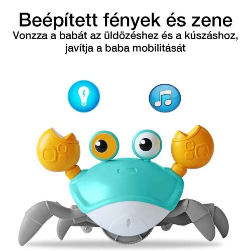 Dollcini Jucărie Interactivă Rac – Muzicală, cu LED-uri, pentru Dezvoltarea Abilităților