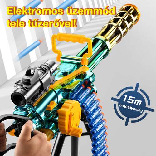 Dollcini Gatling Pistol de Jucărie pentru Copii – Mod Automat/Manual