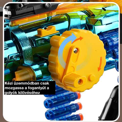 Dollcini Gatling Pistol de Jucărie pentru Copii – Mod Automat/Manual
