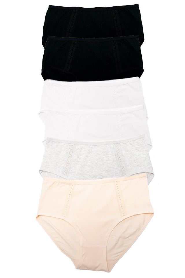 Dollcini, chiloți damă cu talie înaltă, 95% bumbac + spandex - multicolor, pachet de 6 bucăți, 68832
