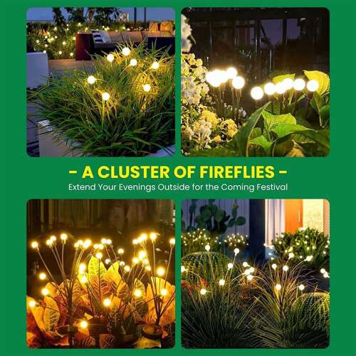 Dollcini Otthon Lampă Solară de Grădină – Lumină Decorativă Firefly Rezistentă la Apă