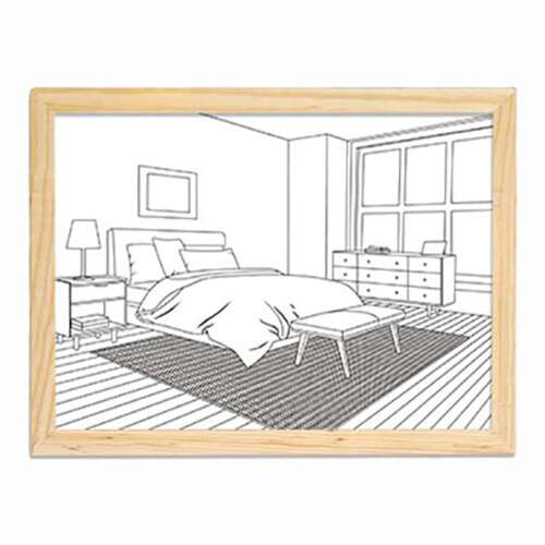 Dollcini Otthon Tablou de Perete cu Iluminare LED – Decor cu Ramă din Lemn și USB