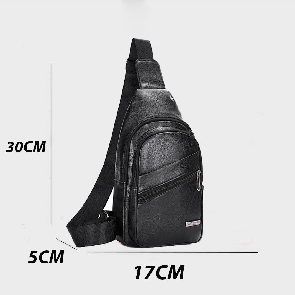 Dollcini Geantă de umăr pentru bărbați din piele ecologică – Stilată și compactă, urbană crossbody