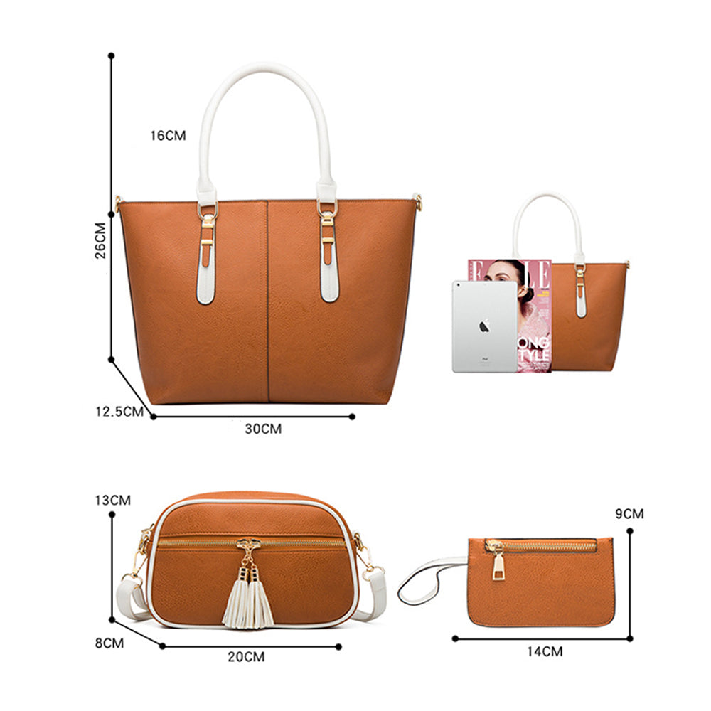 Dollcini Set de Genți pentru Femei 4 Piese – Geantă de Mână Elegantă și Accesorii