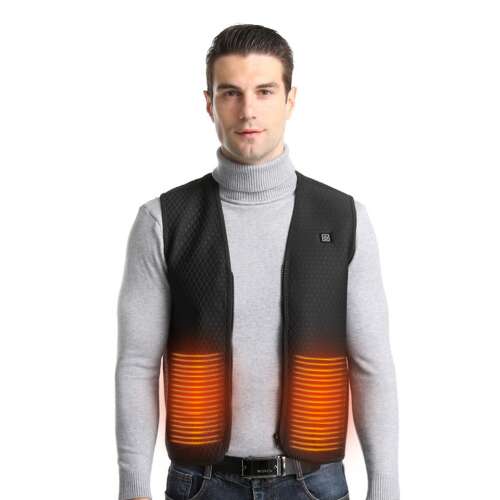 Dollcini Vestă Bărbați Încălzită – Cu Guler în V, Încălzire USB, Stilată și Călduroasă