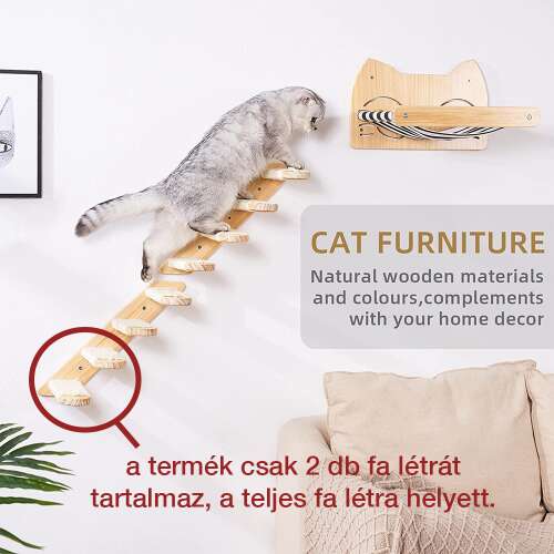 Dollcini Otthon Scară de Pisică de Perete – Material Lemn Sigur